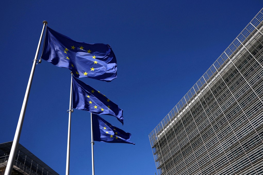 European Union flags flutter outside the European Commission headquarters in Brussels in April. Photo: Reuters