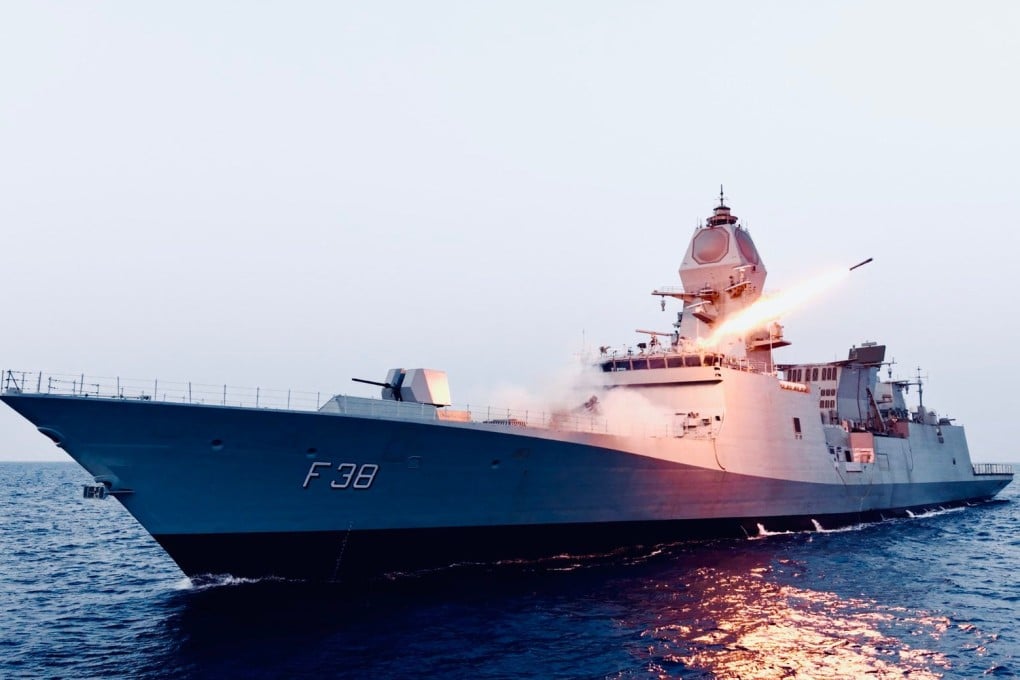 INS Mahendragiri, the sixth stealth frigate of India’s Nilgiri-class, test fires a missile. It was commissioned into the navy on July 11. Photo: Instagram/IndianNavy