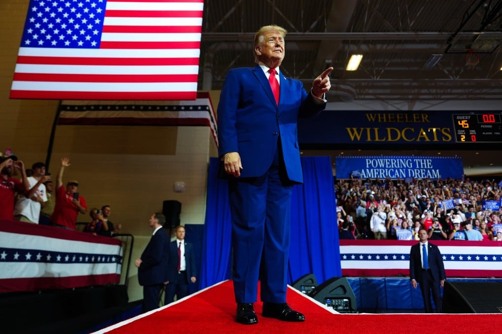 US President Donald Trump at a rally in Georgia on Wednesday, before the administration’s tariff announcement. Photo: AP