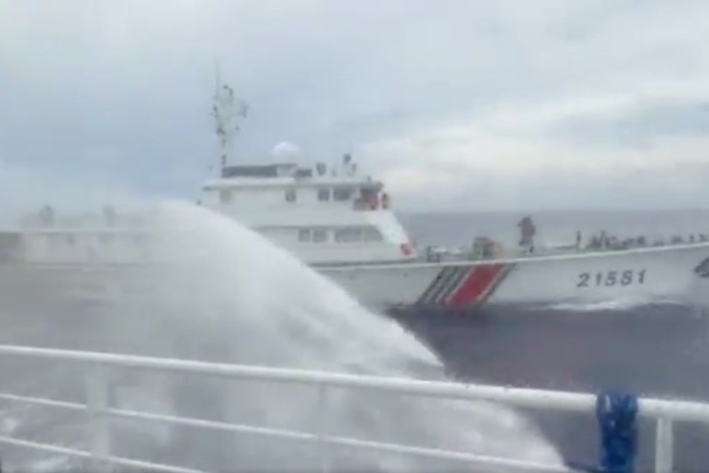 The Philippines says its coastguard and fisheries and aquatic resources bureau vessels were subjected to water cannon attacks and dangerous manoeuvres by China Coast Guard vessels on July 24. Photo: X/@jaytaryela