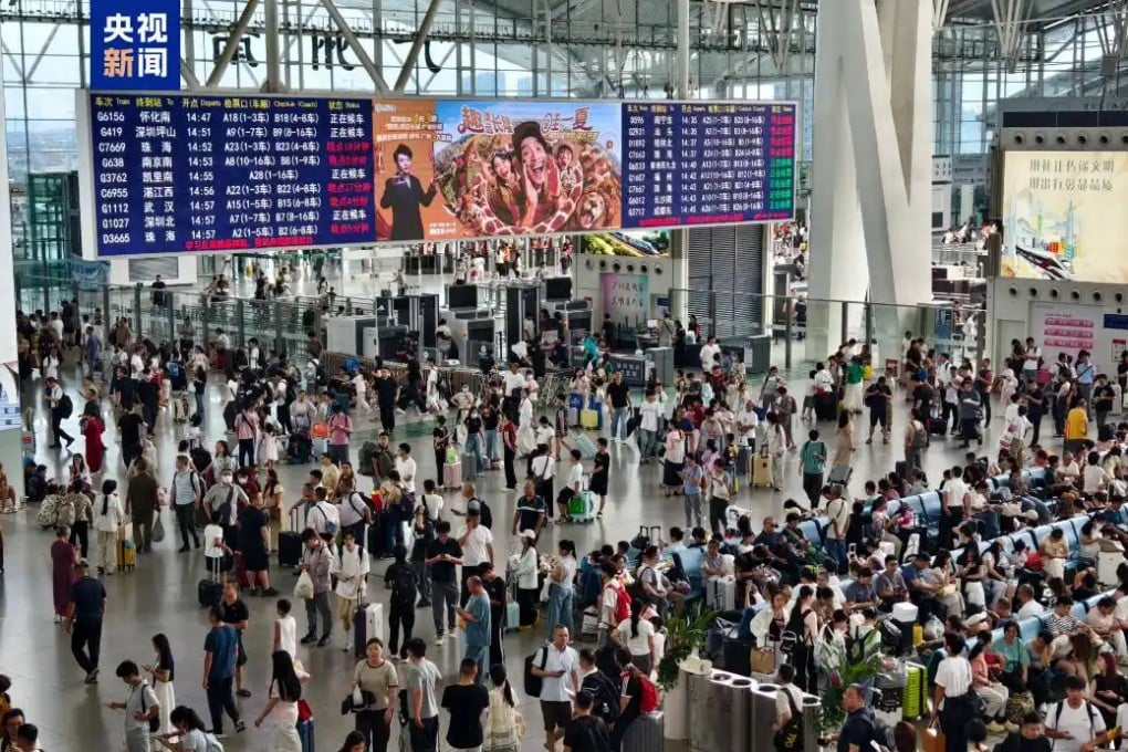 Rail operators have started cancelling services in Guangdong. Photo: CCTV