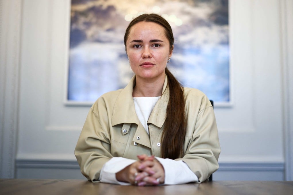 Iryna Terekh, the CEO of Fire Point, a Ukrainian drone and missile firm, poses for a photograph in London on Wednesday. Photo: AFP