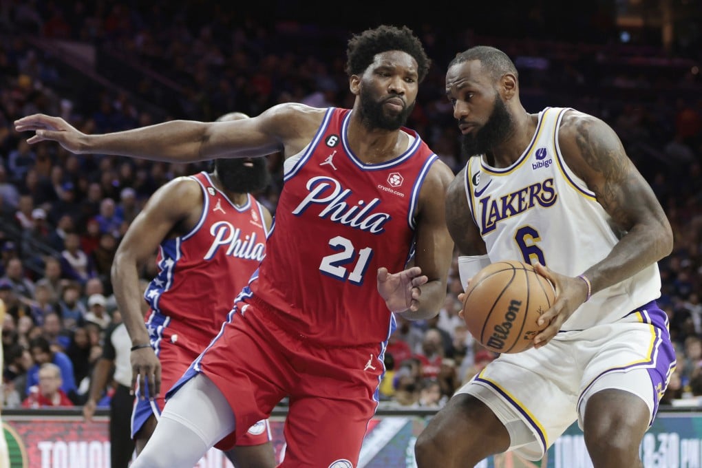 Joel Embiid (left) and LeBron James will be teammates at the Philadelphia 76ers this season. Photo: TNS
