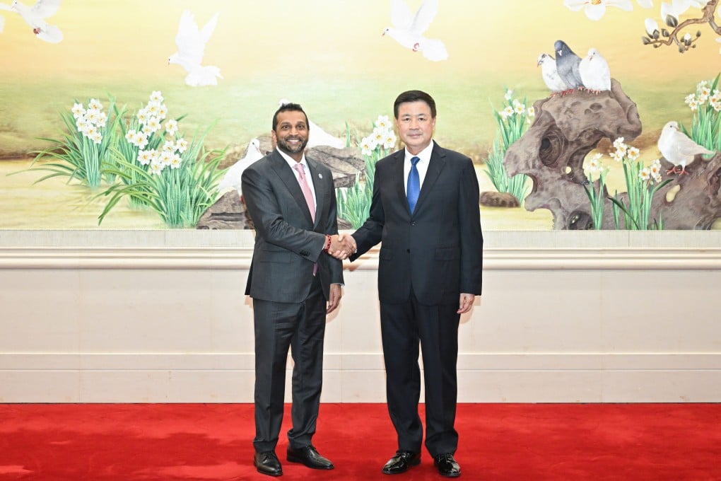 FBI Director Kash Patel (left) and China’s Public Security Minister Wang Xiaohong in Beijing on Friday as the US and China step up high-level engagement. Photo: Xinhua