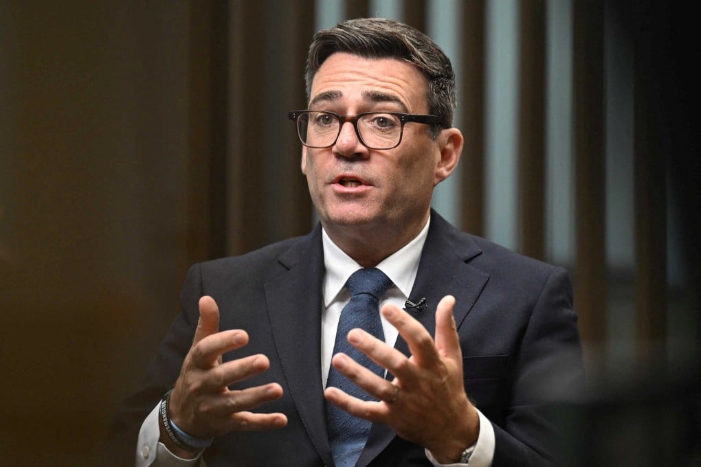 Britain’s Prime Minister Andy Burnham speaks during an interview at No. 10 North at Heron House, in Manchester, Britain, on Friday. Photo: Reuters