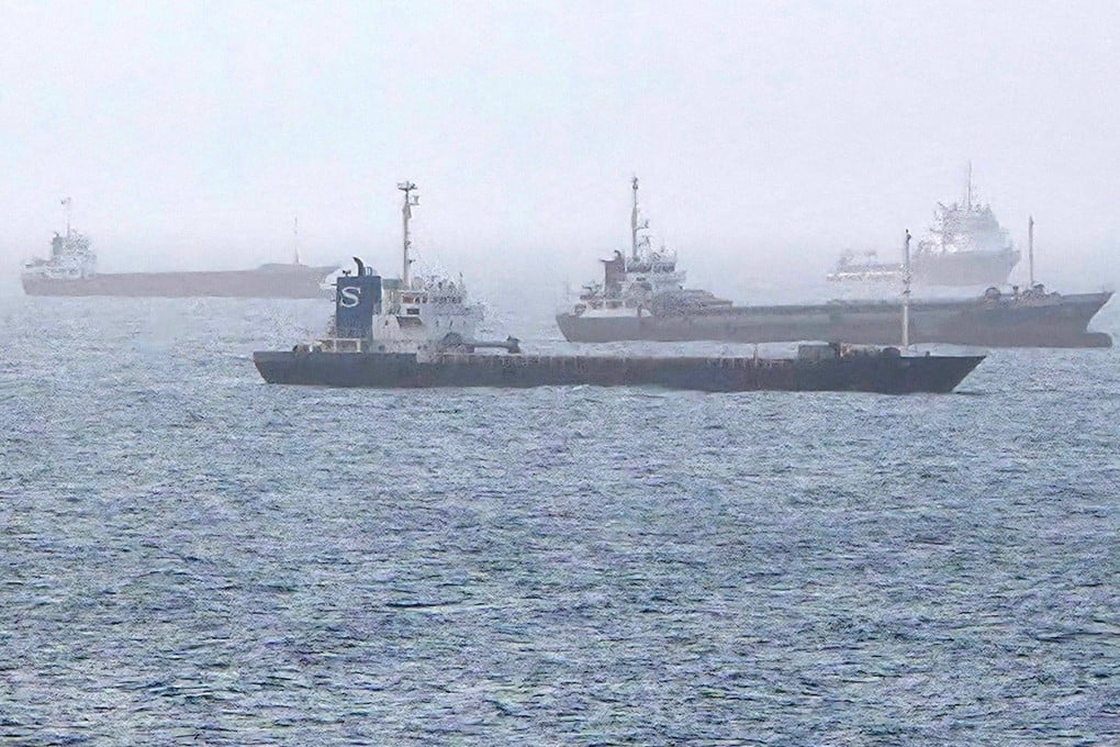 Vessels transit through the Gulf of Oman on Saturday. Photo: AFP