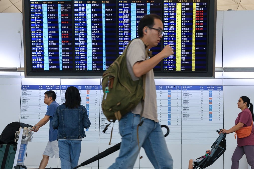 Thousands were stranded at Hong Kong airport over the weekend due to the typhoon. Photo: Edmond So