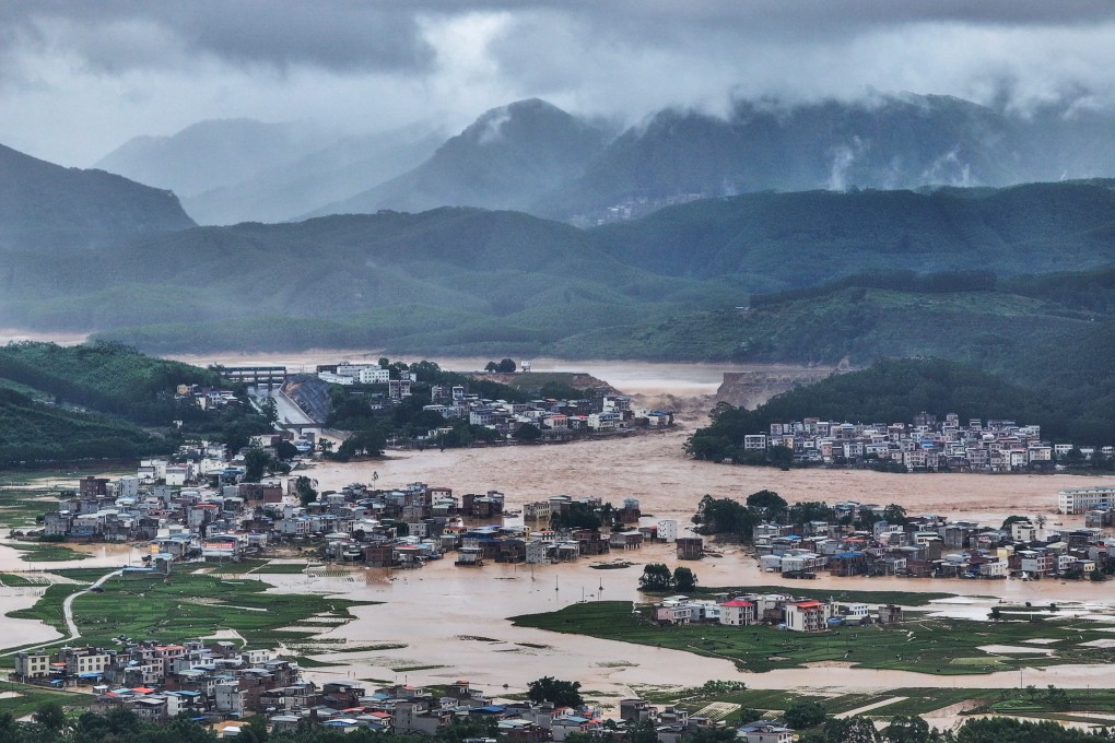 Flooded villages in Hengzhou, southern China after the Liulan Reservoir dam collapse on July 6. Photo: AP