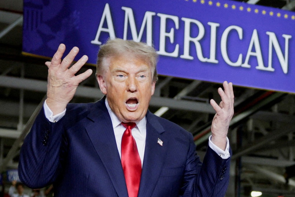 US President Donald Trump at the General Motors Milford Proving Ground in Milford, Michigan on Monday. Photo: Reuters
