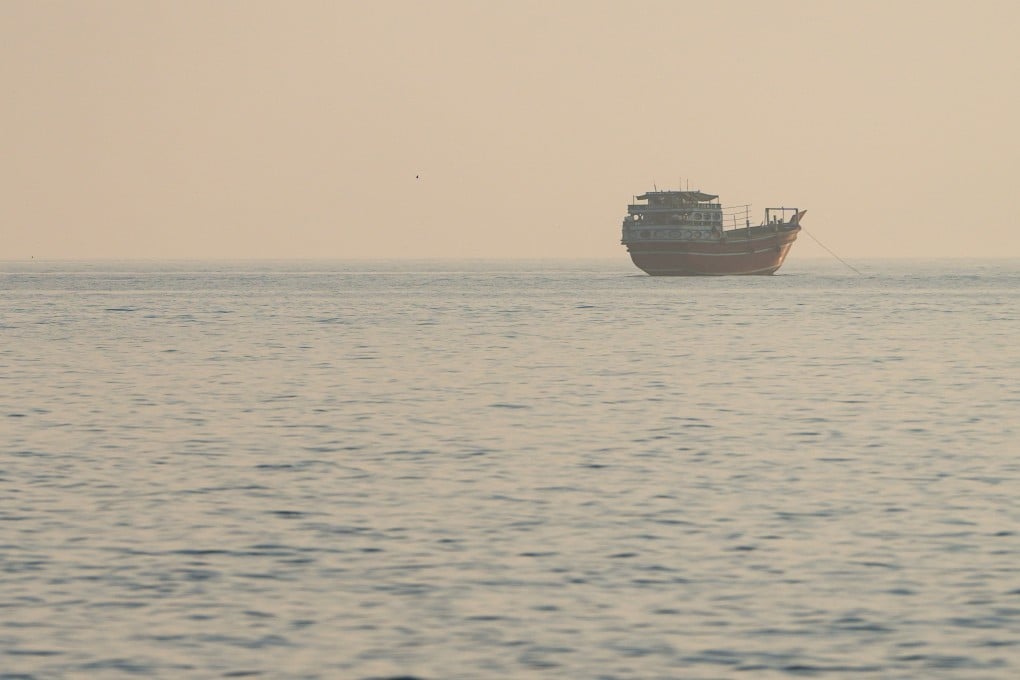 A vessel at the Strait of Hormuz, as seen from Musandam, Oman, on Tuesday. Photo: Reuters