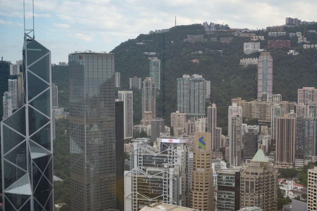 A view of financial buildings, including HSBC and Standard Chartered, from the Hong Kong Monetary Authority headquarters. A think tank has proposed encouraging the two banks to relocate from Hong Kong amid concern about Beijng's tightened control over the city. Photo: May Tse
