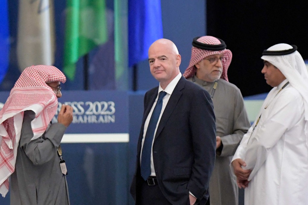 Fifa president Gianni Infantino (centre) at the Asian Football Confederation Congress in Manama, Bahrain in 2023. Photo: AFP