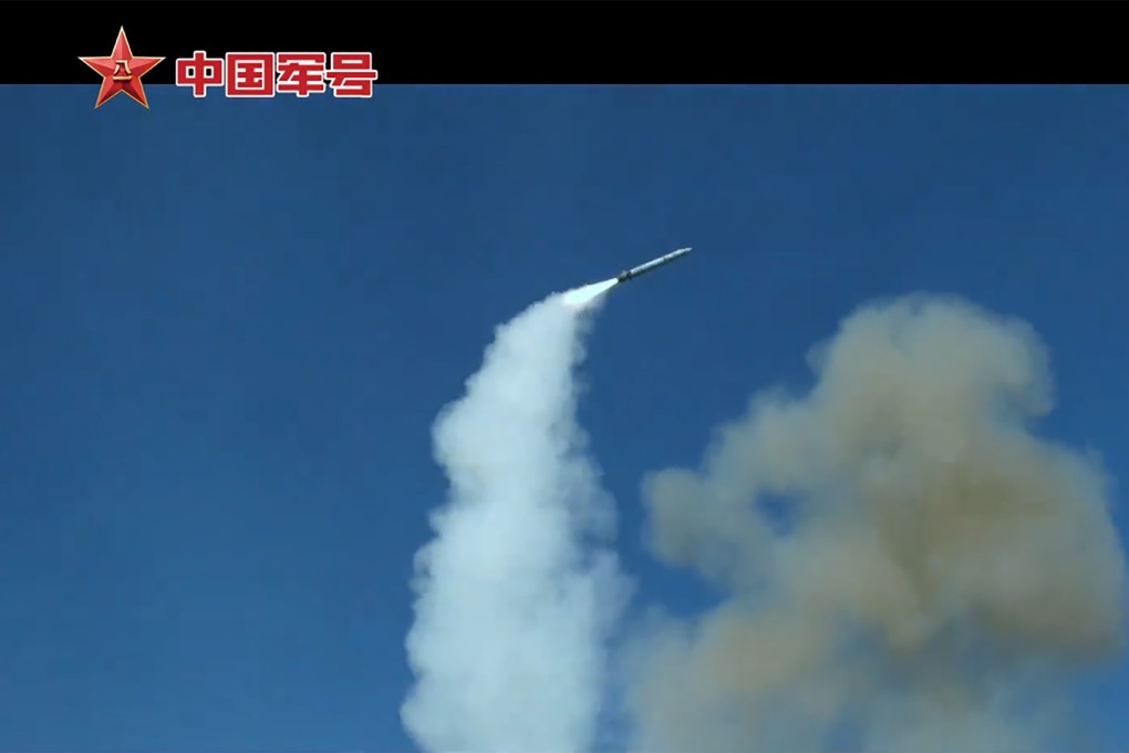 A YJ-20 missile was launched from a vertical launch system of the Type 052D destroyer, according to a video released on Wednesday by Chinese state broadcaster CCTV. Photo: CCTV