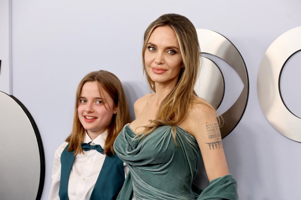 Angelina Jolie with her and Brad Pitt’s daughter Vivienne Jolie-Pitt at the Tony Awards at New York’s Lincoln Centre on June 16, 2024. Several of Jolie and Pitt’s children recently announced their decision to drop Pitt from their surname, following their parents’ drawn-out divorce, which was finalised in 2024. Photo: Getty Images/TNS