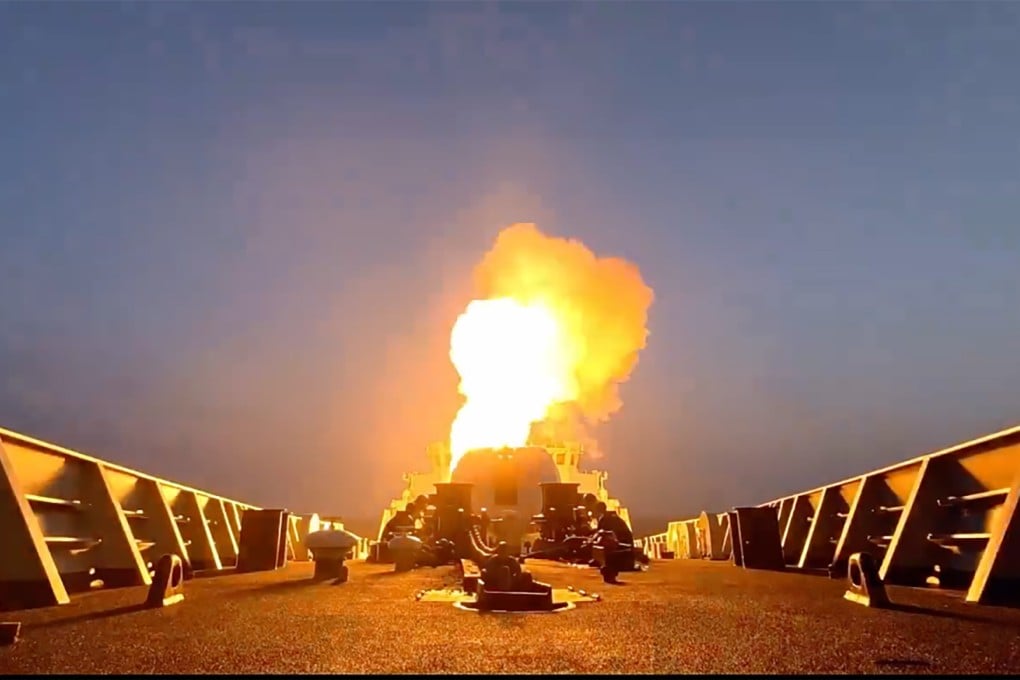 A YJ-20 missile was launched from a vertical launch system of the Type 052D destroyer, according to a video released on Wednesday by Chinese state broadcaster CCTV. Photo: CCTV
