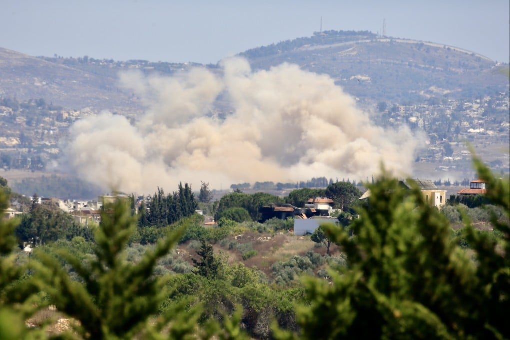 Smoke rises following an Israeli strike in the town of Deir Seryan, Nabatieh, southern Lebanon on Friday. On Saturday, Israel said it killed several Hezbollah fighters in southern Lebanon. Photo: EPA