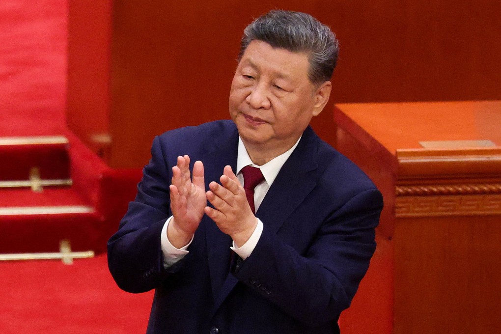 President Xi Jinping applauds during a ceremony marking the 105th anniversary of the founding of the Communist Party of China, at the Great Hall of the People in Beijing on July 1. Photo: Reuters