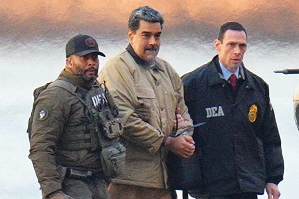 Venezuela’s captured ex-president Nicolas Maduro in handcuffs after landing at a Manhattan helipad in New York on January 5. Photo: TNS