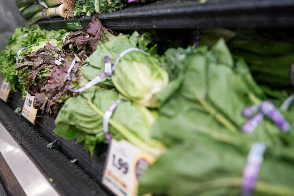 Leaf lettuce at a grocery store. US health officials have linked some cyclospora cases to contaminated lettuce from Mexico. Photo: Reuters