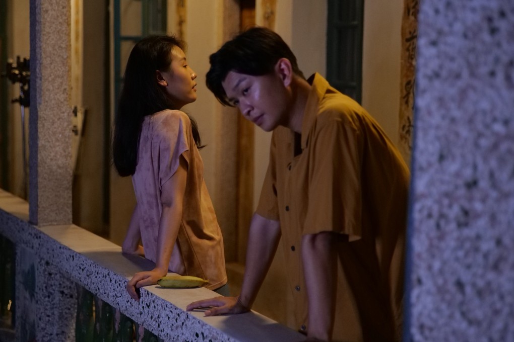 Zheng Runqi (right) and Lu Shan in a still from Back to Love (category IIB; Teochew, Mandarin), directed by Lan Hongchun. Zhong Shaoxian co-stars.