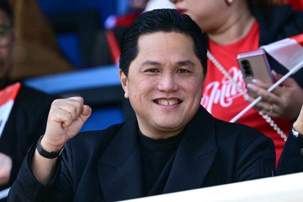 Erick Thohir attends the pre-Olympic play-off match between Indonesia and Guinea at Paris 2024. Photo: AFP