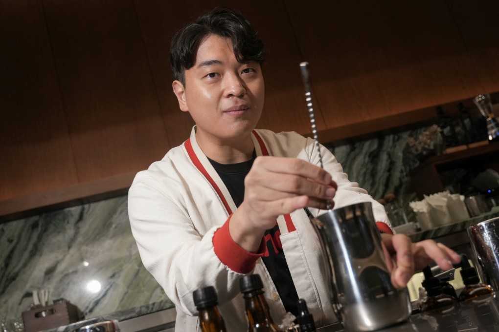 Uno Jang, creative director of Singapore’s Jigger & Pony Group and winner of the Altos Bartenders’ Bartender Award at the World’s 50 Best Bars awards in 2025, is pictured at Mius in Central, Hong Kong. At BOP in Singapore, he is elevating traditional South Korean drinks with “Gen Z forward” creations. Photo: Karma Lo