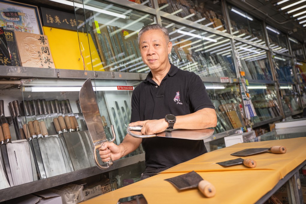 Leung Hung, third-generation knife-maker and owner of Sham Shui Po’s Leung Tim Choppers Factory. Photo: Alexander Mak