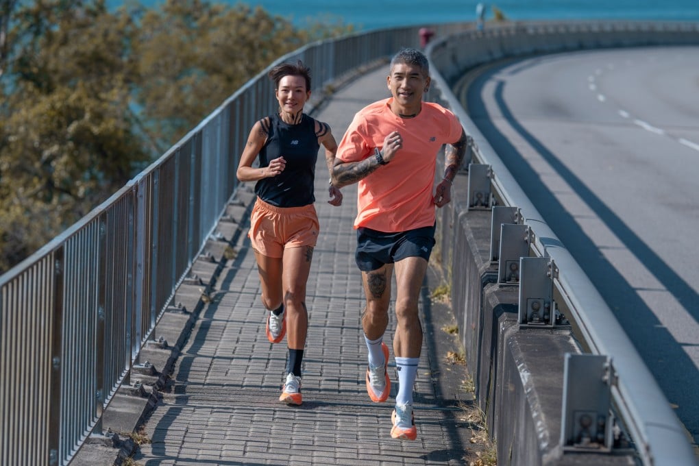 Musicians Candy Lo and Sammy So enjoy a run together. The couple have swapped late nights for long-distance running, conquering their anxiety and depression through fitness. Photo: Sammy So