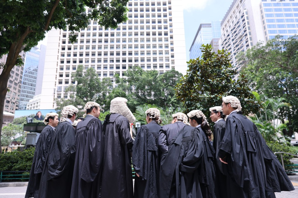 Legal professionals gather after the senior counsel admission ceremony at the Court of Final Appeal building in Central in 2025. Photo: Nora Tam