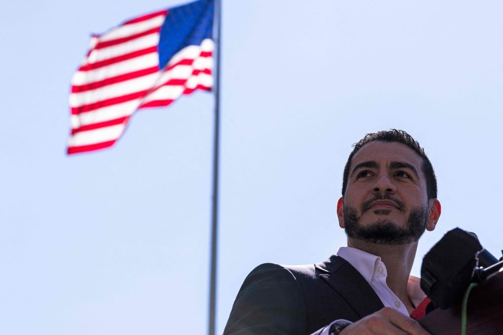 Michigan Democratic Senate primary winner Abdul El-Sayed speaks during a press conference in Detroit statue on Wednesday. Photo: AFP
