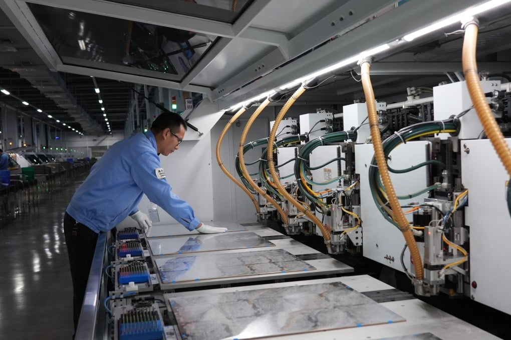 A production line at Victory Giant Technology in Huizhou, in southern China’s Guangdong province. Photo: Handout