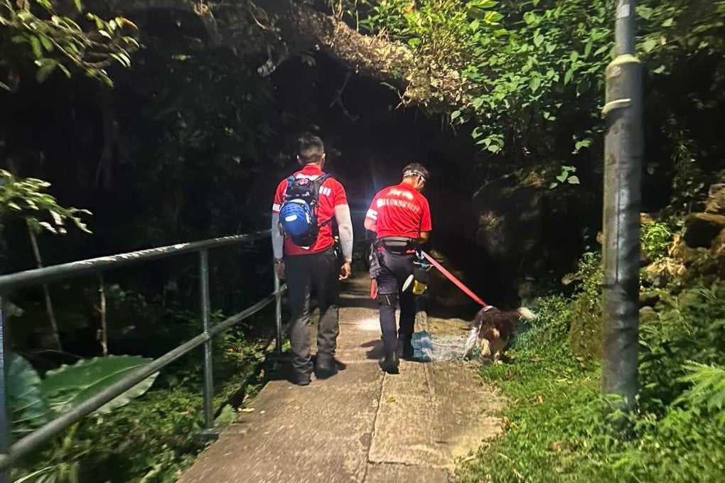 Rescuers search for a 58-year-old missing man surnamed Chan. Photo: Handout