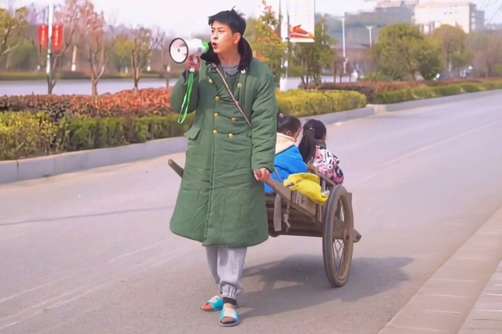 A Chinese vlogger, renowned for his videos targeting disobedient children — those neglecting their studies and being picky eaters — has become a favourite among parents. Photo: Douyin