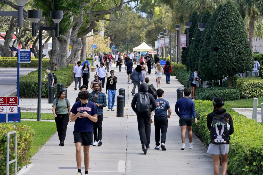 Students on the campus of Florida Atlantic University in Boca Raton, Florida, in February last year. Photo: TNS
