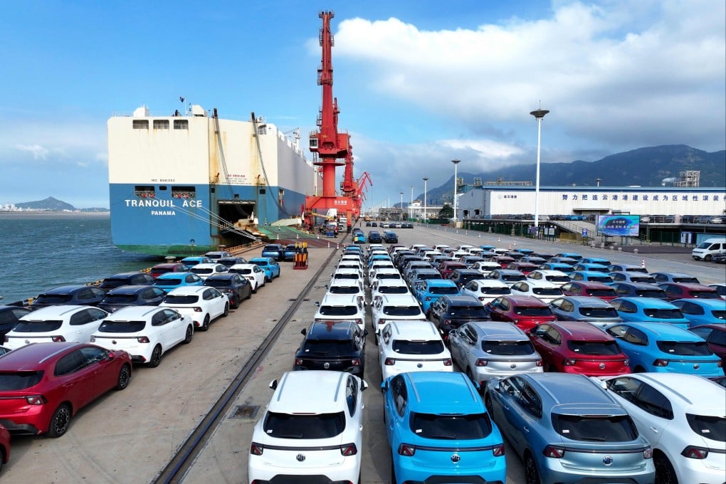 MG vehicles wait to be loaded onto a ship for export at Lianyungang Port in eastern China's Jiangsu province on August 4. Photo: AFP