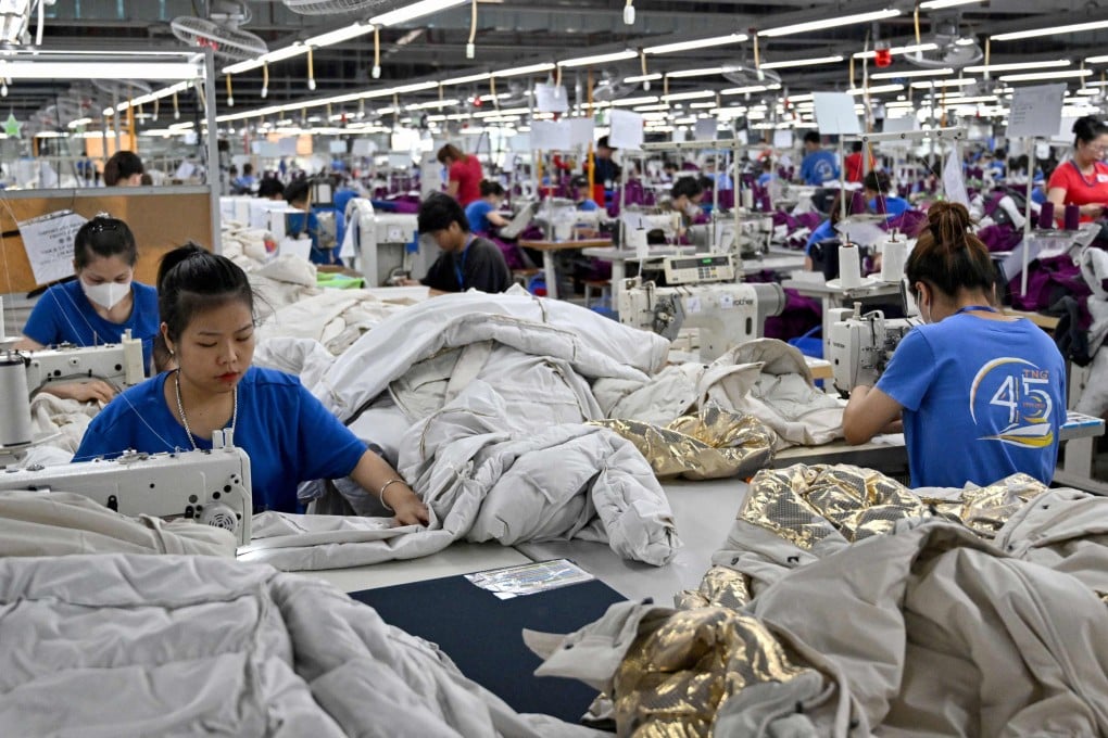 Workers stitch clothes at a garment factory in Vietnam’s Thai Nguyen province last year. Photo: AFP