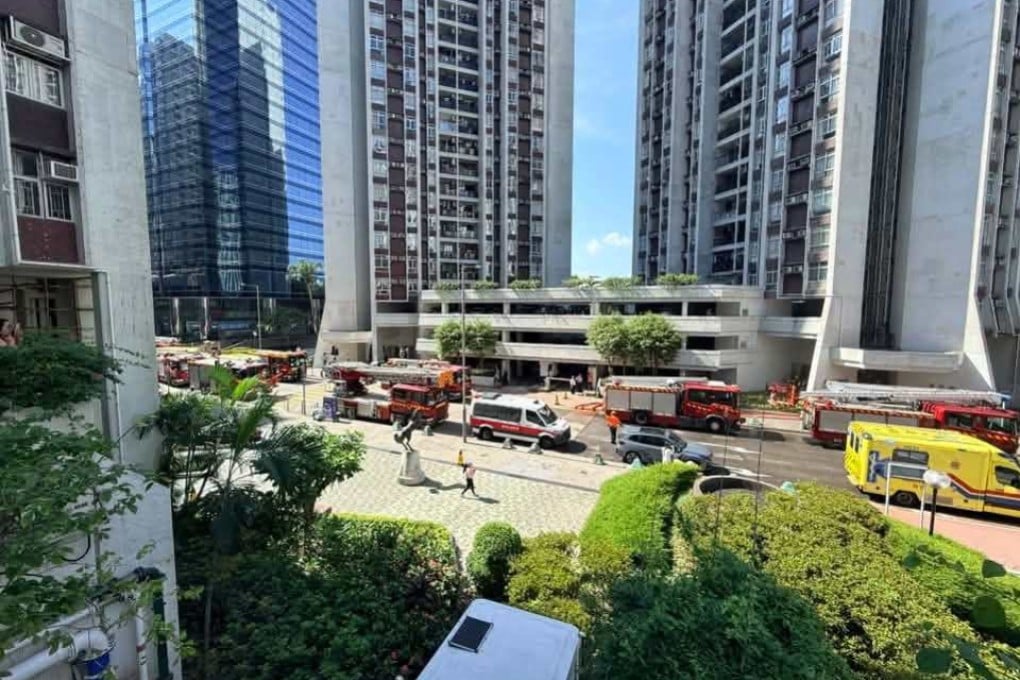 Rescue services were sent to Begonia Mansion in Taikoo Shing after multiple reports of a fire. Photo: Handout