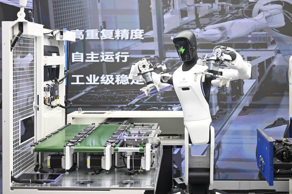 An Agibot humanoid robot is pictured at the company’s facility in Shanghai, on August 4, 2026. Photo: Xinhua