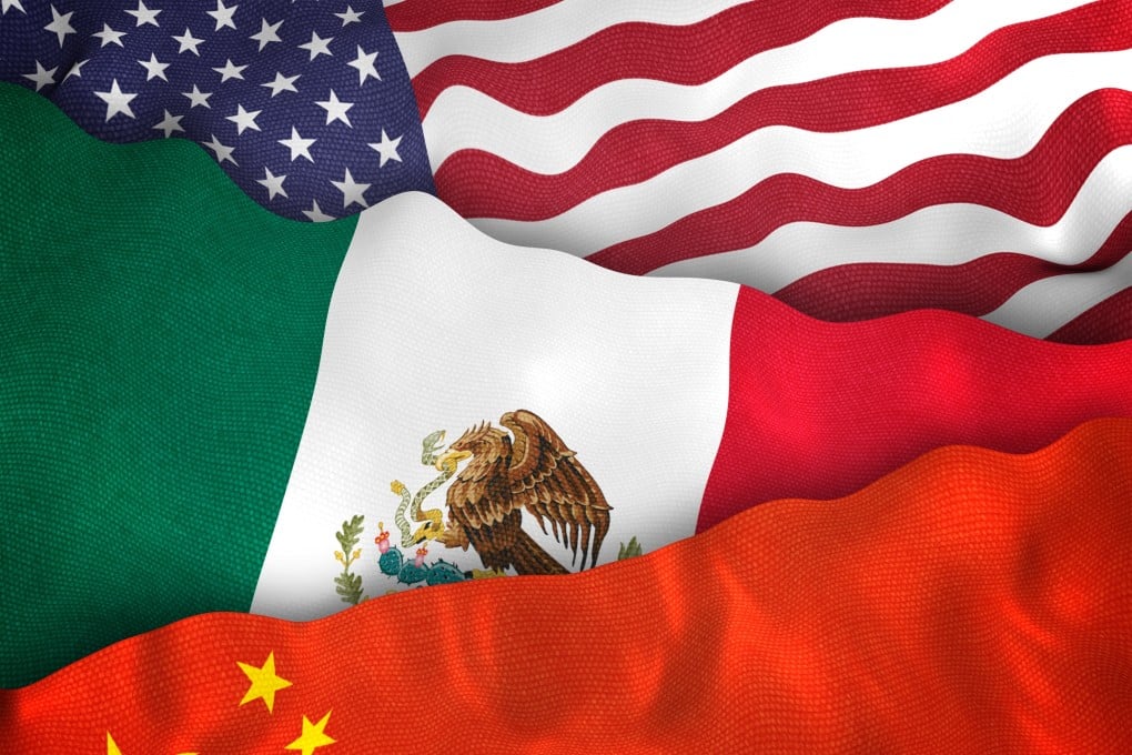 The US, Mexican and Chinese flags. Photo: Shutterstock