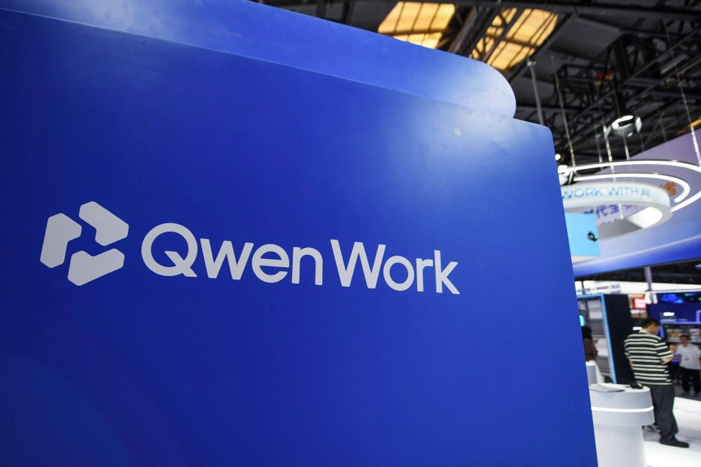 The QwenWork logo during the World Artificial Intelligence Conference in Shanghai on July 17. Photo: AFP