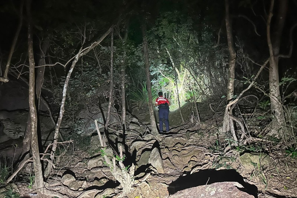 A member of the Hong Kong Guardians searches for the missing man over the weekend. Photo: Hong Kong Guardians