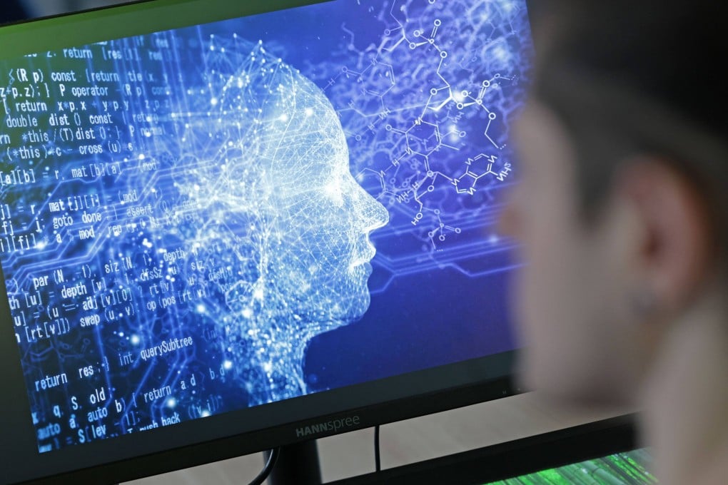 A man looks at a screen depicting a person made out of pixels. AI is affecting some jobs in Southeast Asia. Photo: dpa