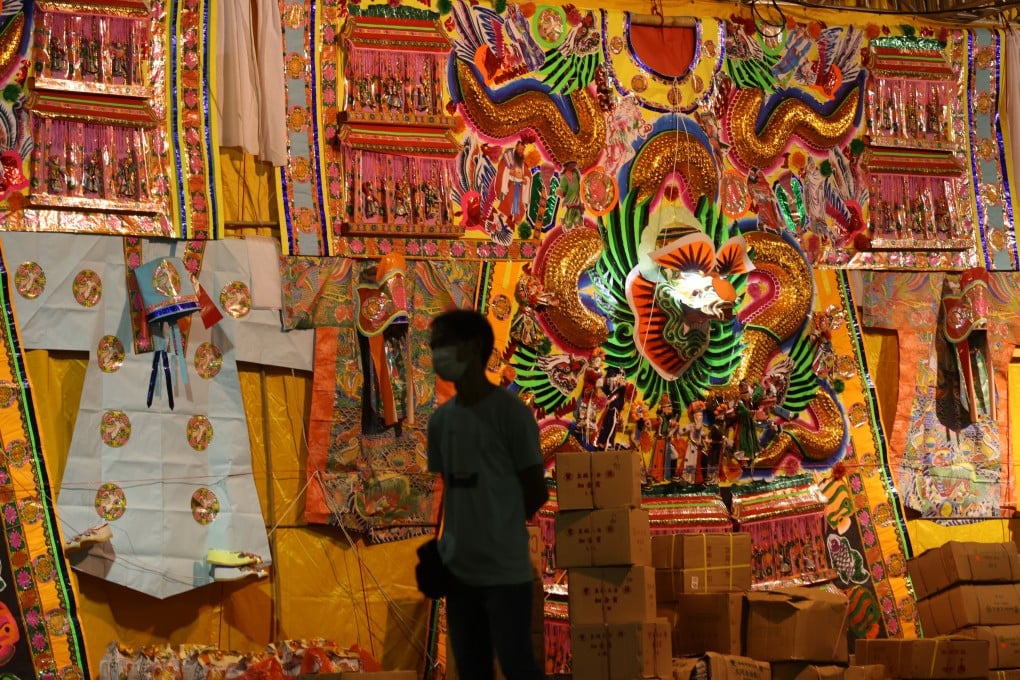 Paper offerings during Hungry Ghost Festival celebrations in Tai Kok Tsui, Hong Kong, on August 17, 2021. Photo: May Tse