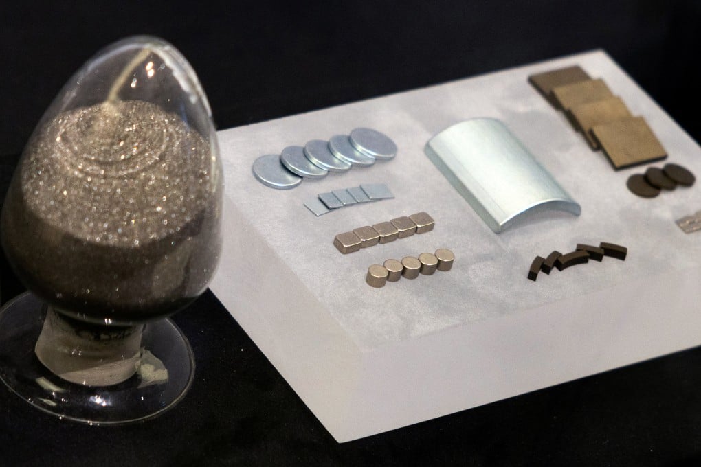 A display of rare earth elements at the National Museum in Beijing. China holds the largest reserves of the metals in the world. Photo: Reuters