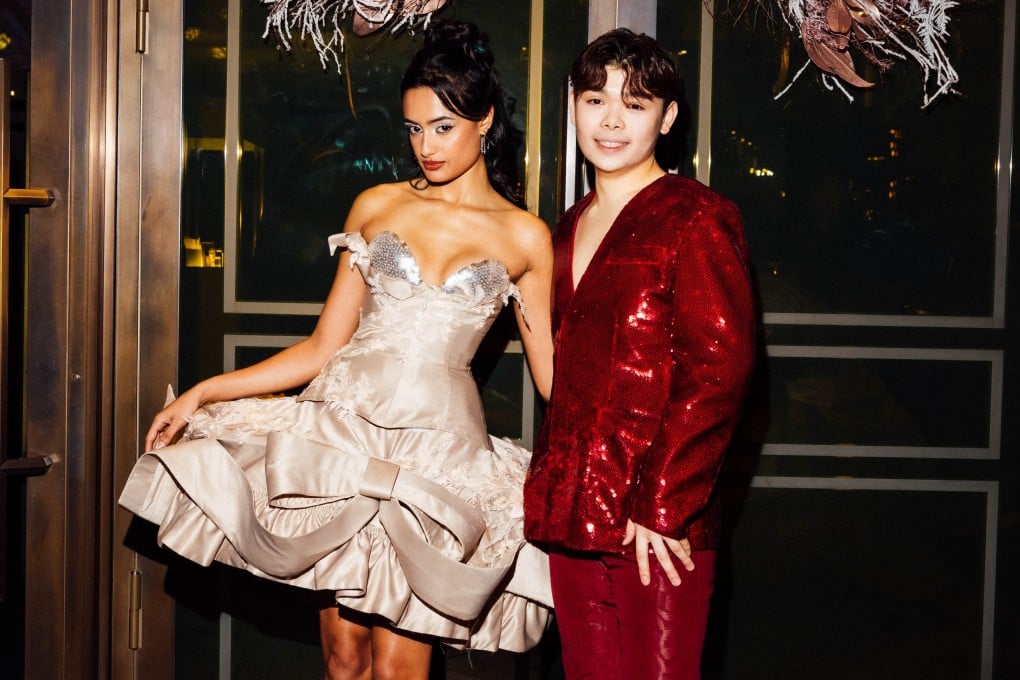 Alvin Ho (right), founder of House of Alvin, attends the London premiere of Wicked: For Good with Malaysia-born influencer and singer Sabrina Bahsoon, who wears a dress from House of Alvin’s Antoinette 1999 collection, in November 2025. Photo: House of Alvin