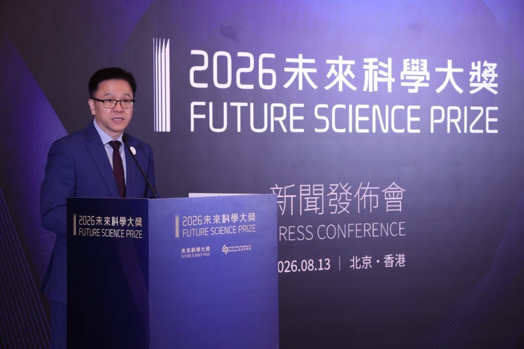 Secretary for Innovation, Technology and Industry Sun Dong speaks at the 2026 Future Science Prize press conference. Photo: Handout
