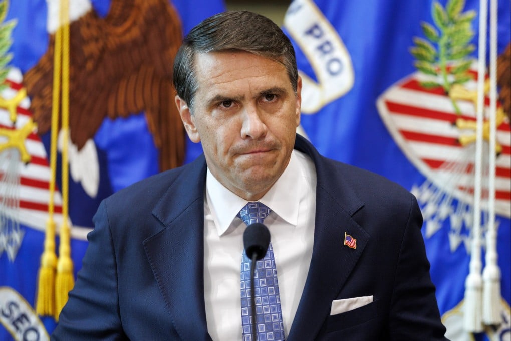 US Attorney General Todd Blanche attends a press conference at the Justice Department in Washington on Wednesday regarding a Chinese national marriage fraud scheme. Photo: EPA