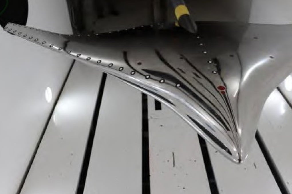 The unnamed test model, which would be capable of carrying 800 passengers, is pictured in a wing tunnel. Photo: Journal of Aerospace