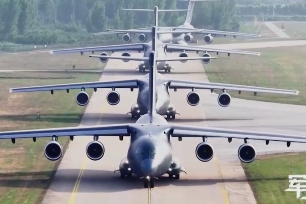 A CCTV programme says the Y-20B can switch between transport and aerial refuelling missions, which observers say has implications for sorties and other air operations beyond the first island chain. Photo: CCTV