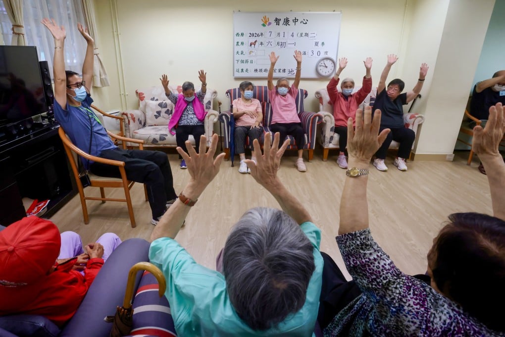 Elderly people take part in brain stimulation activities at the Hong Kong Alzheimer’s Disease Association on July 14. Photo: Jonathan Wong